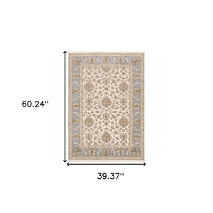 HomeRoots 2' X 8' Elegant Rust and Ivory Oriental Runner Rug – Stain Resistant, Durable, and Timeless Design 3' x 5' 509423
