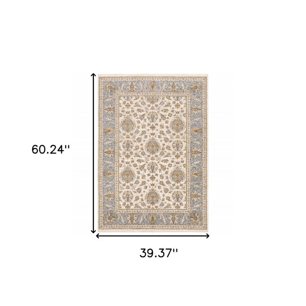 HomeRoots 2' X 8' Elegant Rust and Ivory Oriental Runner Rug – Stain Resistant, Durable, and Timeless Design 3' x 5' 509423