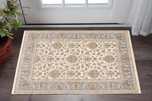 HomeRoots 2' X 8' Elegant Rust and Ivory Oriental Runner Rug – Stain Resistant, Durable, and Timeless Design 3' x 5' 509423