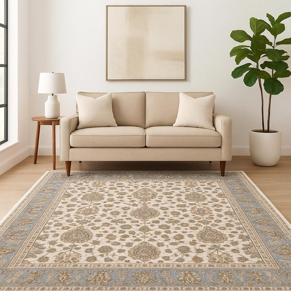 HomeRoots 2' X 8' Elegant Rust and Ivory Oriental Runner Rug – Stain Resistant, Durable, and Timeless Design 5' X 8' 509424