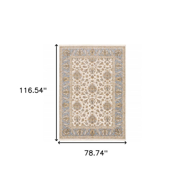 HomeRoots 2' X 8' Elegant Rust and Ivory Oriental Runner Rug – Stain Resistant, Durable, and Timeless Design 7' X 10' 509425