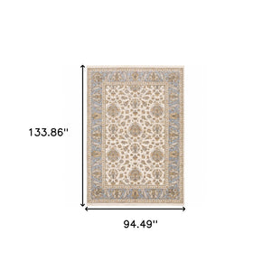HomeRoots 2' X 8' Elegant Rust and Ivory Oriental Runner Rug – Stain Resistant, Durable, and Timeless Design 8' X 11' 509426