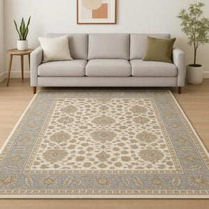 HomeRoots 2' X 8' Elegant Rust and Ivory Oriental Runner Rug – Stain Resistant, Durable, and Timeless Design 10' X 13' 509427