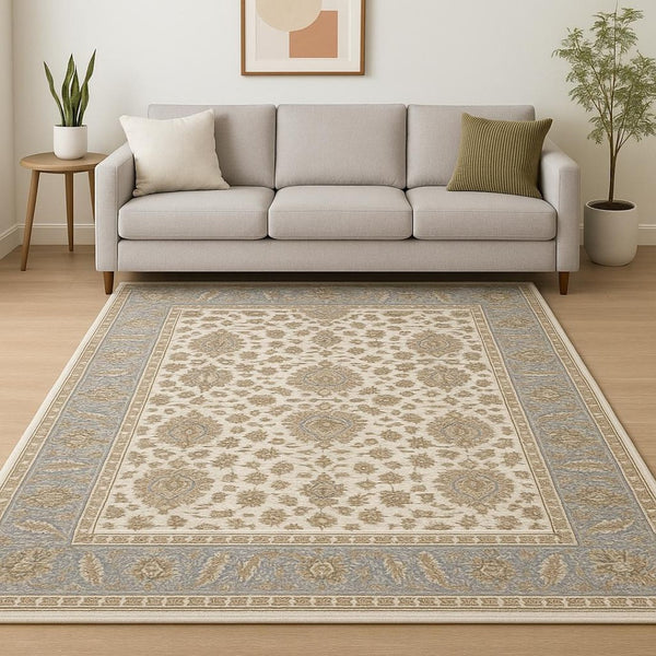 HomeRoots 2' X 8' Elegant Rust and Ivory Oriental Runner Rug – Stain Resistant, Durable, and Timeless Design 10' X 13' 509427