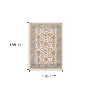 HomeRoots 2' X 8' Elegant Rust and Ivory Oriental Runner Rug – Stain Resistant, Durable, and Timeless Design 10' X 13' 509427