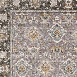 HomeRoots 2' Elegant Grey and Blue Oriental Runner Rug - Stain-Resistant, Power-Loomed, Tassel Fringe Design 10' X 13' 509434