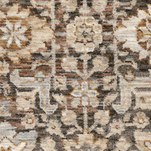 Homeroots 5' X 8' Grey And Ivory Oriental Power Loom Stain Resistant Area Rug With Fringe Grey,Ivory Polyester 509438