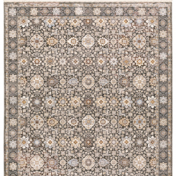 HomeRoots 2' Elegant Oriental Power Loom Runner Rug - Stain-Resistant, Stylish Fringe for High-Traffic Areas 10' X 13' 509441