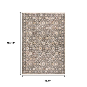 HomeRoots 2' Elegant Oriental Power Loom Runner Rug - Stain-Resistant, Stylish Fringe for High-Traffic Areas 10' X 13' 509441