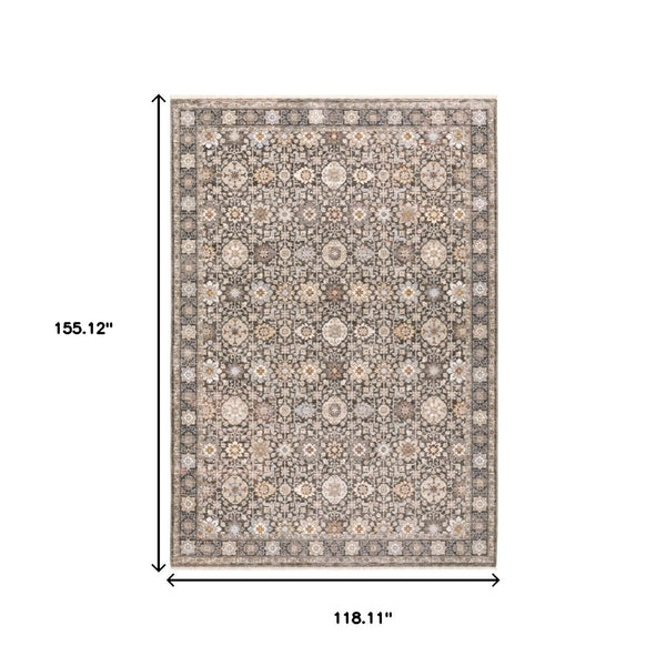 HomeRoots 2' Elegant Oriental Power Loom Runner Rug - Stain-Resistant, Stylish Fringe for High-Traffic Areas 10' X 13' 509441