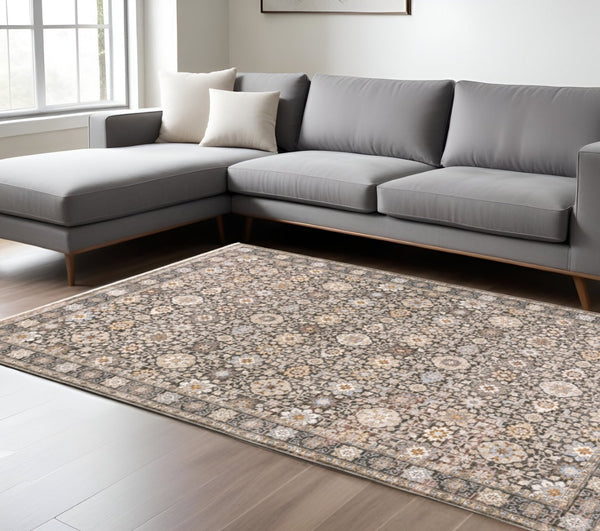 HomeRoots 2' Elegant Oriental Power Loom Runner Rug - Stain-Resistant, Stylish Fringe for High-Traffic Areas 10' X 13' 509441