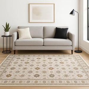HomeRoots 2' Elegant Oriental Power Loom Runner Rug - Stain-Resistant, Stylish Fringe for High-Traffic Areas 5' X 8' 509445