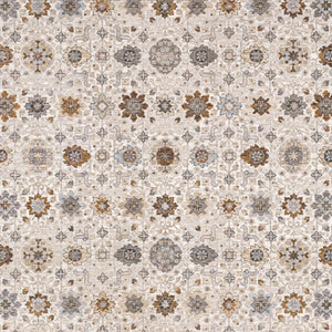 Homeroots 6' X 9' Ivory And Gold Oriental Power Loom Stain Resistant Area Rug With Fringe Ivory,Gold Polyester 509446