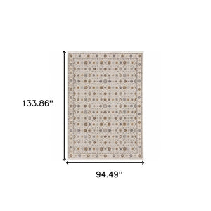 HomeRoots 2' Elegant Oriental Power Loom Runner Rug - Stain-Resistant, Stylish Fringe for High-Traffic Areas 8' X 11' 509447