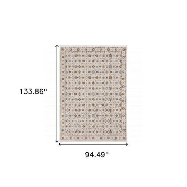 HomeRoots 2' Elegant Oriental Power Loom Runner Rug - Stain-Resistant, Stylish Fringe for High-Traffic Areas 8' X 11' 509447