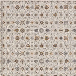 Homeroots 8' X 11' Ivory And Gold Oriental Power Loom Stain Resistant Area Rug With Fringe Ivory,Gold Polyester 509447