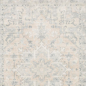 HomeRoots 10' Hand Loomed Beige and Grey Oriental Area Rug - Stain Resistant Design with Elegant Fringe Trim 5' X 8' 509451