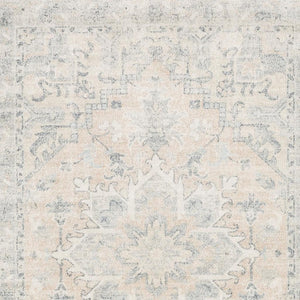 HomeRoots 10' Hand Loomed Beige and Grey Oriental Area Rug - Stain Resistant Design with Elegant Fringe Trim 8' X 10' 509452
