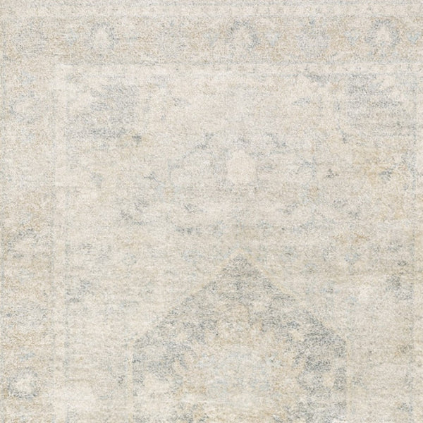 HomeRoots 10' Hand Loomed Beige and Gray Oriental Area Rug - Distressed Design with Fringe for Timeless Elegance 10' X 13' 509453