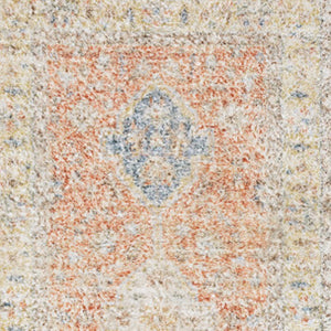 Homeroots 8' Blue And Orange Oriental Hand Loomed Runner Rug With Fringe Orange,Blue Polyester 509462