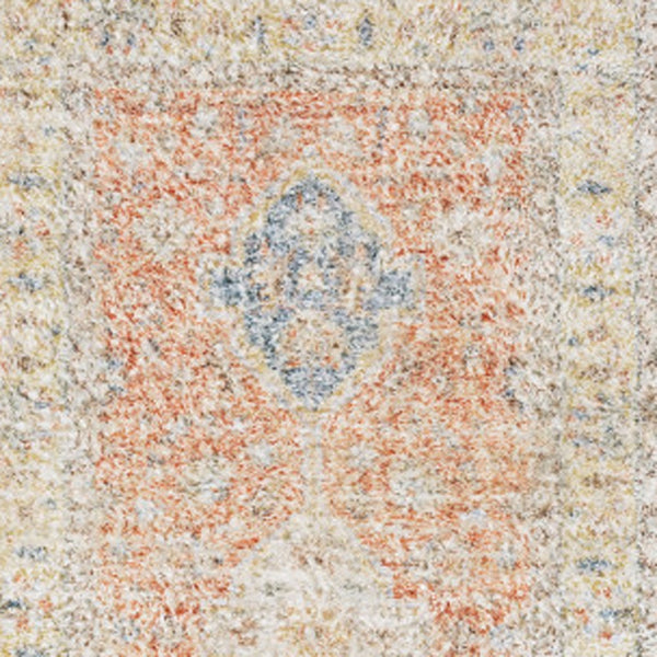 Homeroots 8' Blue And Orange Oriental Hand Loomed Runner Rug With Fringe Orange,Blue Polyester 509462