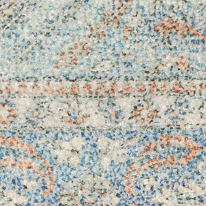 HomeRoots 10' Hand-Loomed Blue and Red Oriental Area Rug with Fringe - Durable, Stain-Resistant Design for Homes 2'6" x 8' 509466