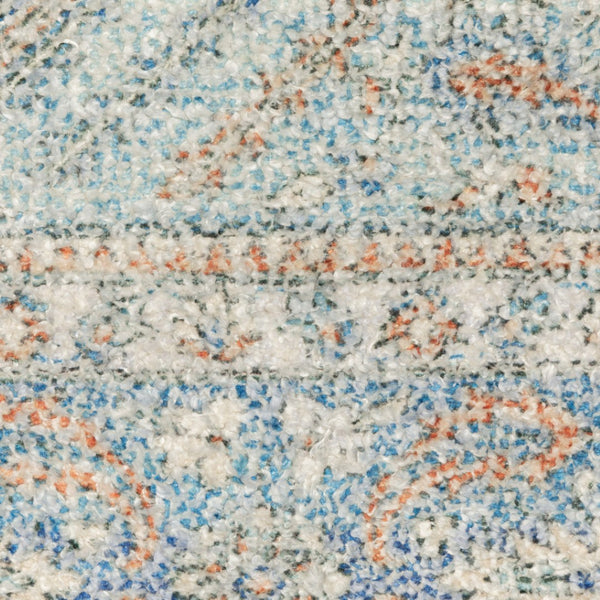 HomeRoots 10' Hand-Loomed Blue and Red Oriental Area Rug with Fringe - Durable, Stain-Resistant Design for Homes 2'6" x 8' 509466