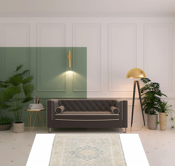 Homeroots 5' X 8' Grey And Beige Oriental Hand Loomed Stain Resistant Area Rug With Fringe  Polyester 509479