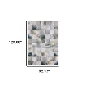 HomeRoots 5' Contemporary Geometric Power Loomed Area Rug in Grey, Charcoal, Brown & Beige - Stain Resistant Design 8' X 10' 509483
