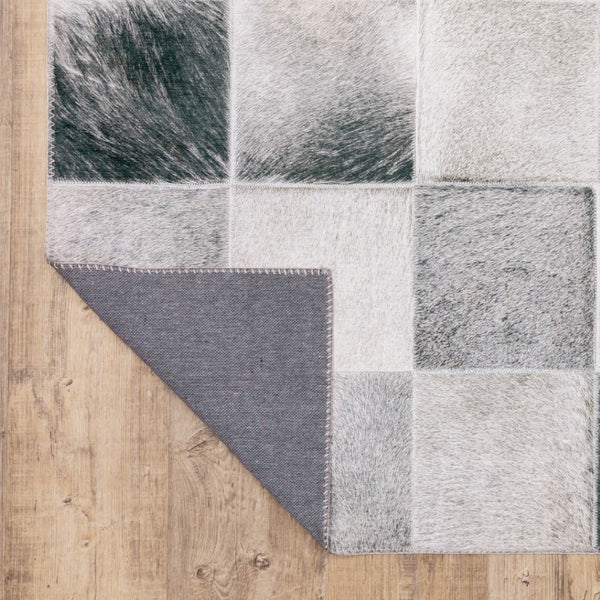 HomeRoots 5' Contemporary Geometric Power Loomed Area Rug in Grey, Charcoal, Brown & Beige - Stain Resistant Design 8' X 10' 509483