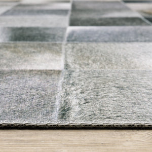 HomeRoots 5' Contemporary Geometric Power Loomed Area Rug in Grey, Charcoal, Brown & Beige - Stain Resistant Design 9' X 12' 509484