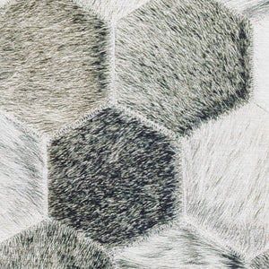 HomeRoots 5' Contemporary Geometric Area Rug in Grey, Charcoal, Tan, and Ivory - Stain-Resistant and Durable 9' X 12' 509488
