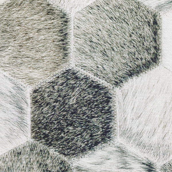 HomeRoots 5' Contemporary Geometric Area Rug in Grey, Charcoal, Tan, and Ivory - Stain-Resistant and Durable 9' X 12' 509488
