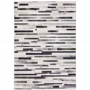 HomeRoots 5' Modern Geometric Area Rug in Grey, Charcoal & Beige - Stain Resistant for Easy Care & Style 8' X 10' 509495