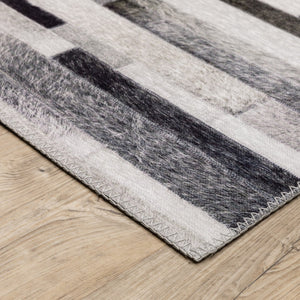 HomeRoots 5' Modern Geometric Area Rug in Grey, Charcoal & Beige - Stain Resistant for Easy Care & Style 8' X 10' 509495