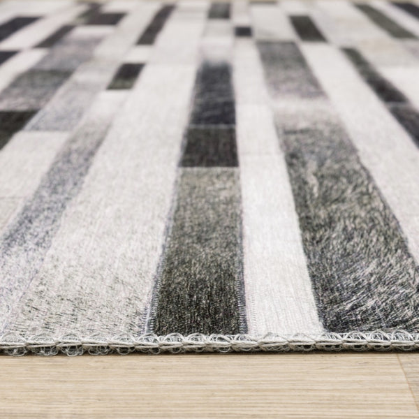 HomeRoots 5' Modern Geometric Area Rug in Grey, Charcoal & Beige - Stain Resistant for Easy Care & Style 8' X 10' 509495