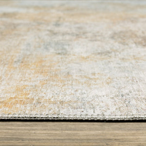HomeRoots 5' Contemporary Blue and Yellow Abstract Area Rug - Durable, Stain-Resistant Design for Modern Spaces 5' X 7' 509498