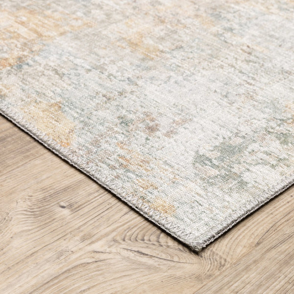 HomeRoots 5' Contemporary Blue and Yellow Abstract Area Rug - Durable, Stain-Resistant Design for Modern Spaces 9' X 12' 509500