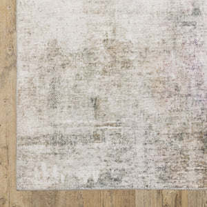 HomeRoots 5' Abstract Power Loom Area Rug in Multi-Tonal Beige, Blue, Grey, Green, Brown & Purple for Homes 8' X 10' 509503