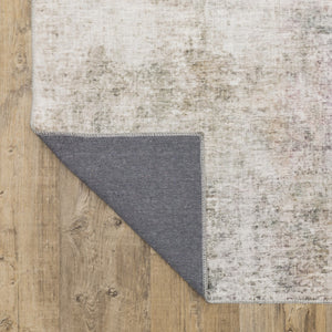 HomeRoots 5' Abstract Power Loom Area Rug in Multi-Tonal Beige, Blue, Grey, Green, Brown & Purple for Homes 9' X 12' 509504