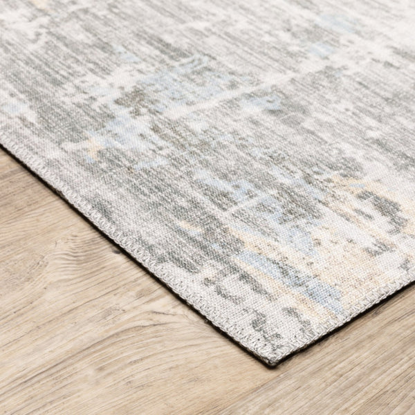 HomeRoots 5' Gray And Ivory Abstract Area Rug - Modern, Stain-Resistant Design for Busy Homes and Stylish Spaces 5' X 7' 509506