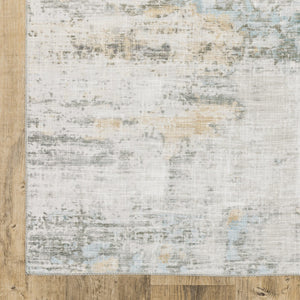 HomeRoots 5' Gray And Ivory Abstract Area Rug - Modern, Stain-Resistant Design for Busy Homes and Stylish Spaces 5' X 7' 509506