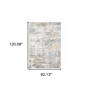 HomeRoots 5' Gray And Ivory Abstract Area Rug - Modern, Stain-Resistant Design for Busy Homes and Stylish Spaces 8' X 10' 509507