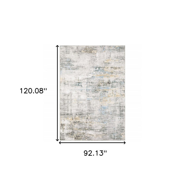 HomeRoots 5' Gray And Ivory Abstract Area Rug - Modern, Stain-Resistant Design for Busy Homes and Stylish Spaces 8' X 10' 509507