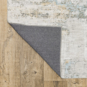 HomeRoots 5' Gray And Ivory Abstract Area Rug - Modern, Stain-Resistant Design for Busy Homes and Stylish Spaces 8' X 10' 509507