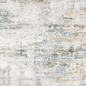 HomeRoots 5' Gray And Ivory Abstract Area Rug - Modern, Stain-Resistant Design for Busy Homes and Stylish Spaces 9' X 12' 509508