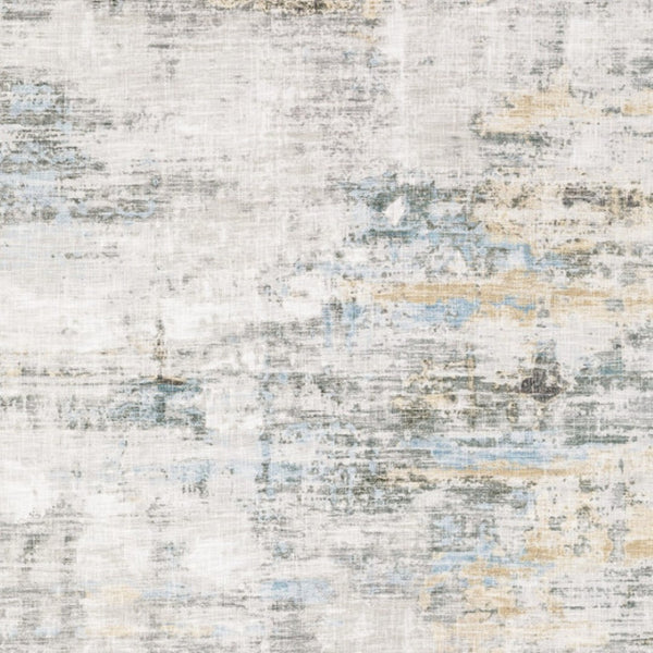 HomeRoots 5' Gray And Ivory Abstract Area Rug - Modern, Stain-Resistant Design for Busy Homes and Stylish Spaces 9' X 12' 509508