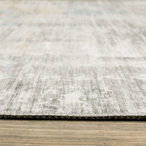 HomeRoots 5' Gray And Ivory Abstract Area Rug - Modern, Stain-Resistant Design for Busy Homes and Stylish Spaces 9' X 12' 509508