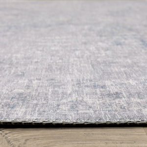 HomeRoots 5' Contemporary Grey and Blue Abstract Power Loom Area Rug - Stain Resistant, Ideal for High-Traffic Spaces 8' X 10' 509511