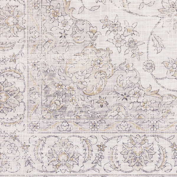 Homeroots 5' X 7' Beige Gold And Grey Oriental Power Loom Stain Resistant Area Rug  Polyester 509514